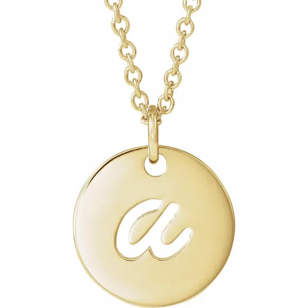 Gold Class of 2023 Monogram Pendant Necklace initials / Script